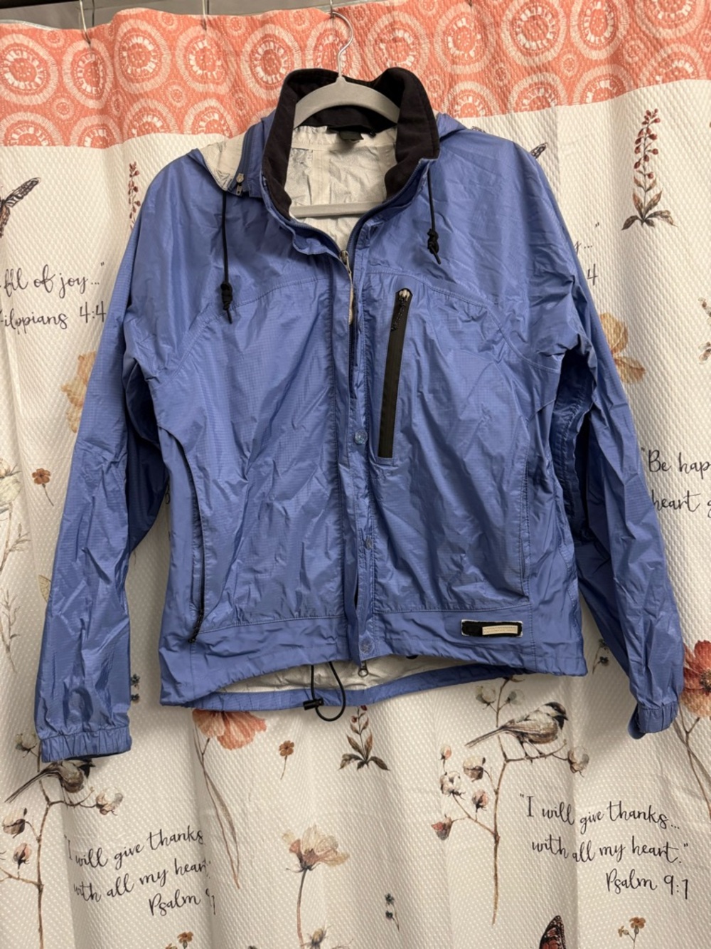 REI Blue Windbreaker Jacket with Branded Patch